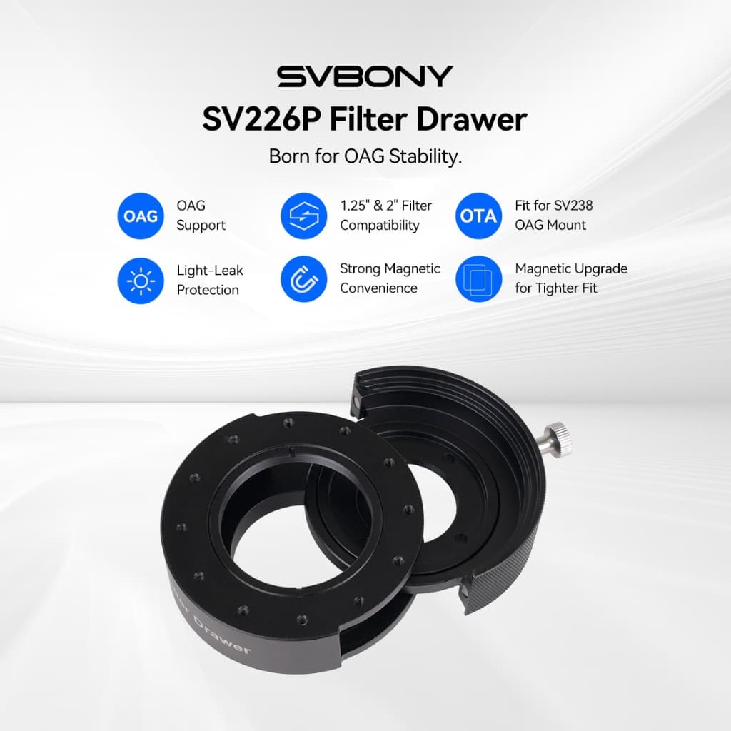 Gaveta De Filtro SVBONY SV226P 1.25 " E 2 " Montado Moldagem Integrada Design Anti-Vazamento De Luz Para OAG