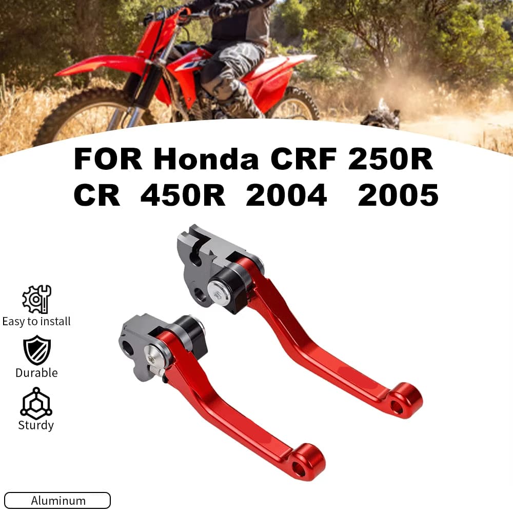 manete retrátil honda crf250r cr450r 2004 2005 2006 vermelho
