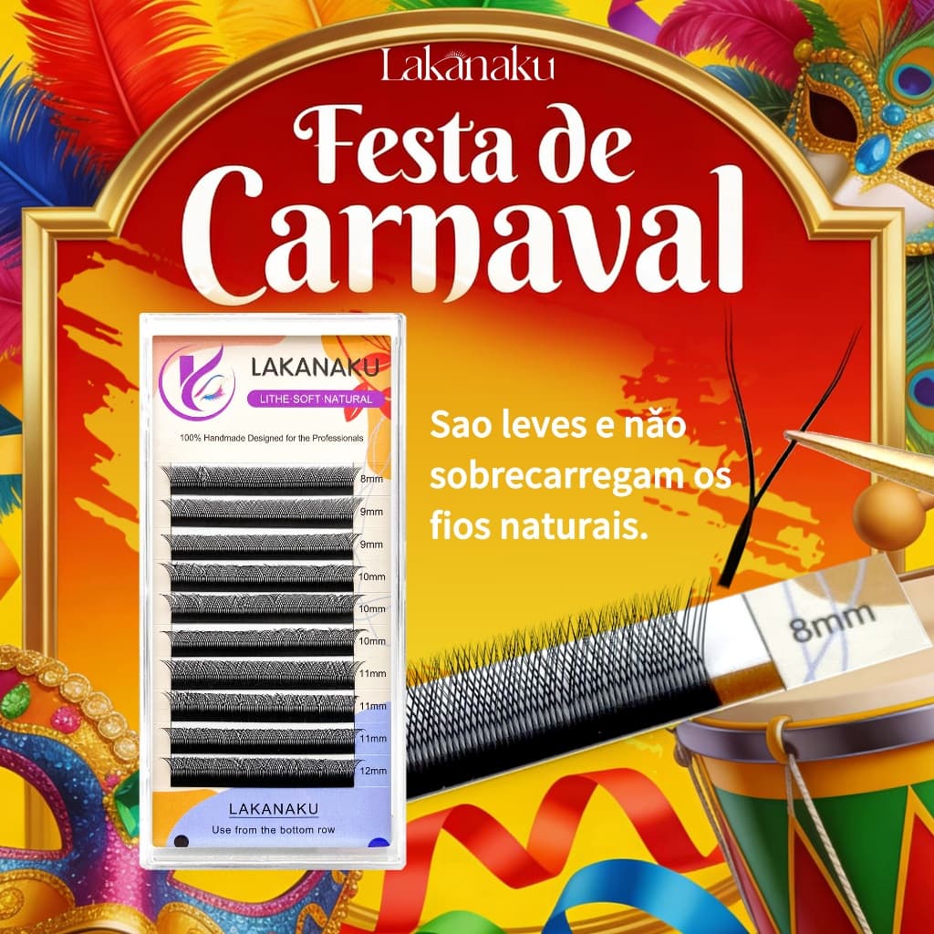 LAKANAKU Extensão de Cílios yy Pontas Duplas Tece cílios de volume brasileiro yy