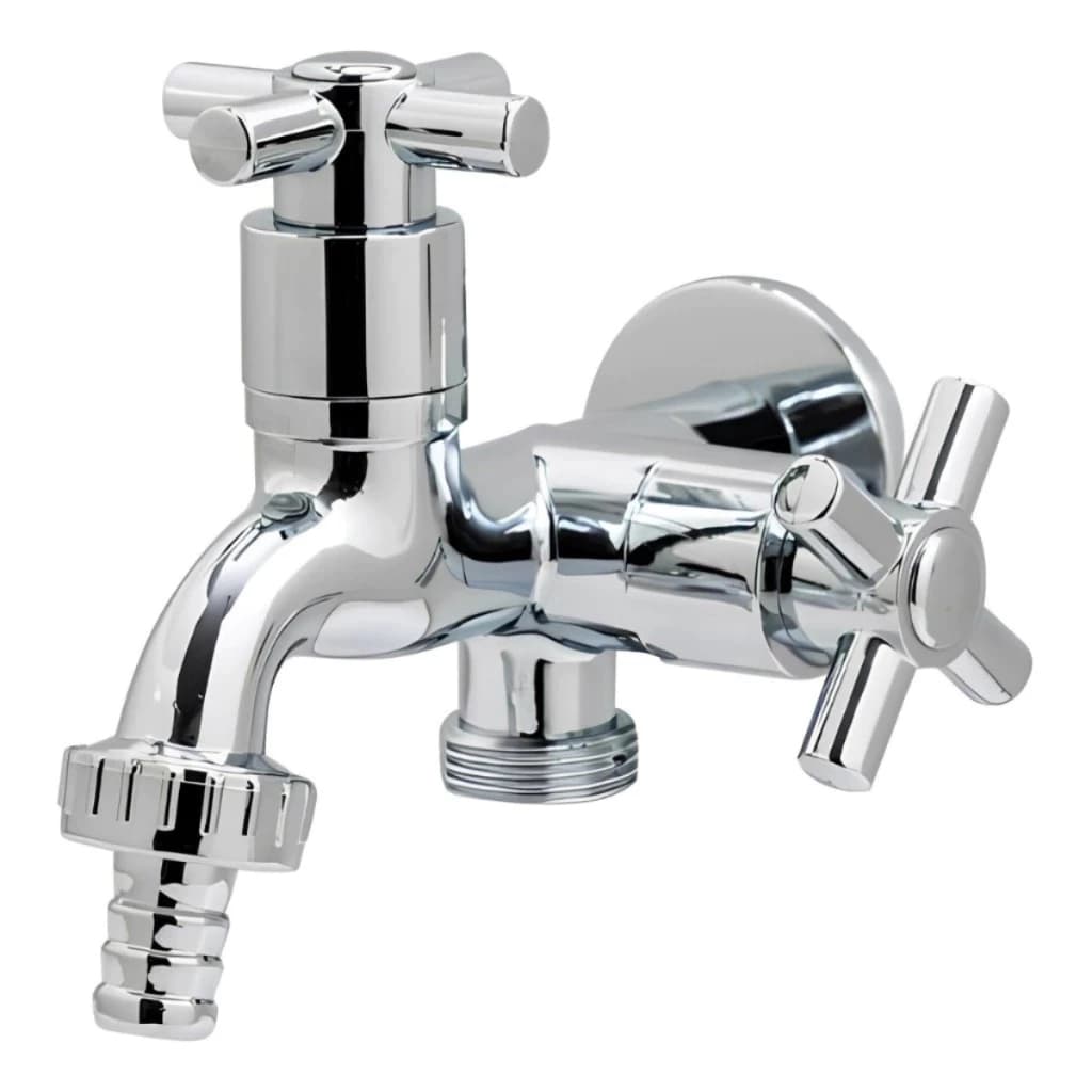 Torneira Tanque Maquina Lavar 2 Saídas Abs  1/4v