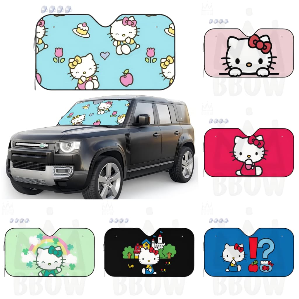 Hello Kitty Pára-Brisa Do Carro 51/55 Polegadas Dobrável Proteção UV Protetor De Viseira Solar