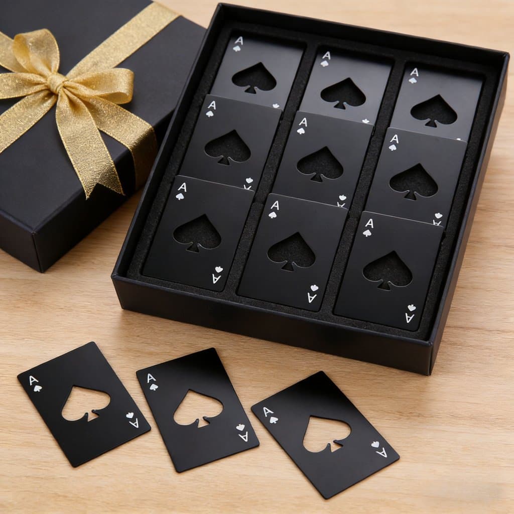 Abridor De Garrafa Aço Inox Carta De Baralho Naipe Espada 10, 20 ou 30unidades