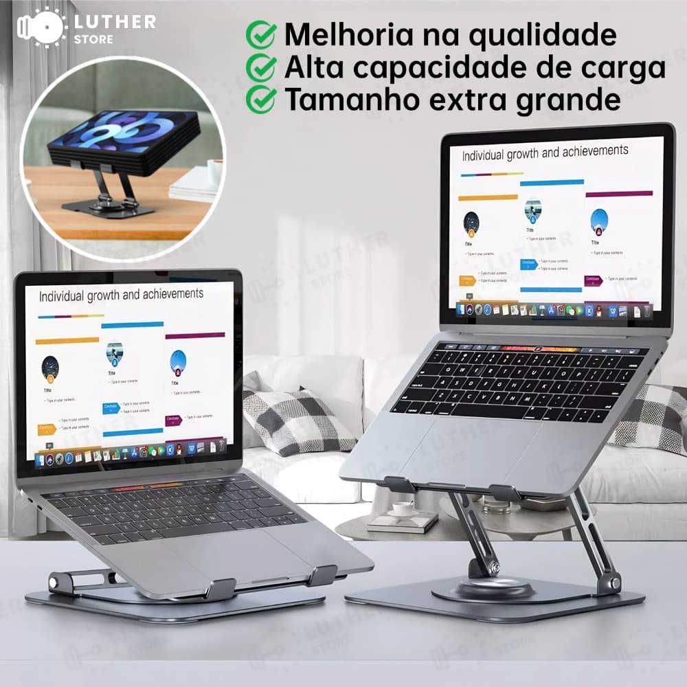 Suporte de Metal Ajustável Para Notebook 10 Ate 17" Giratória de 360° N263