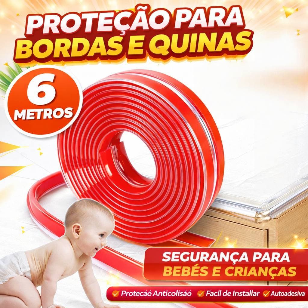 Fita Adesiva Protetor de Quina Borda Silicone Berço Móveis Mesas cantos