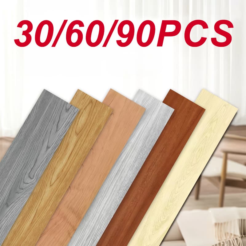 8.1㎡/90PCS Piso Vinílico Autocolante Adesivo Madeira Régua Lavável