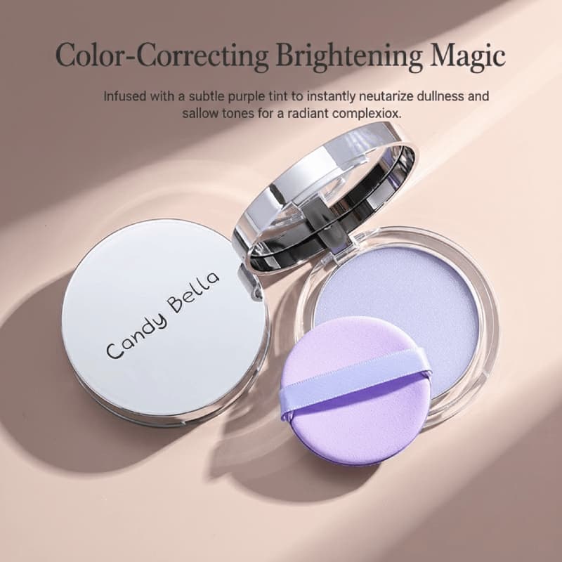 Pó Prensado Translúcido Roxo Candy Bella-De Acabamento Fosco Leve E De Longa Duração Para Controle De Óleo , Iluminador 