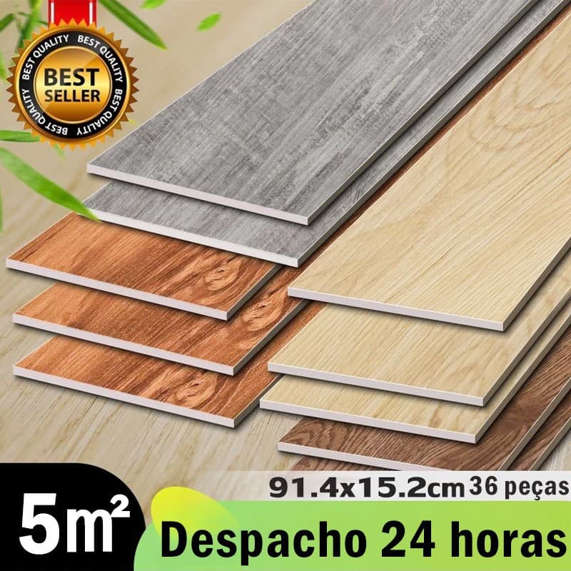 5㎡/36PCS Régua De Ajuste De Piso De Vinil Etiqueta Lavável De Madeira Autoadesiva 91cm x 15cm
