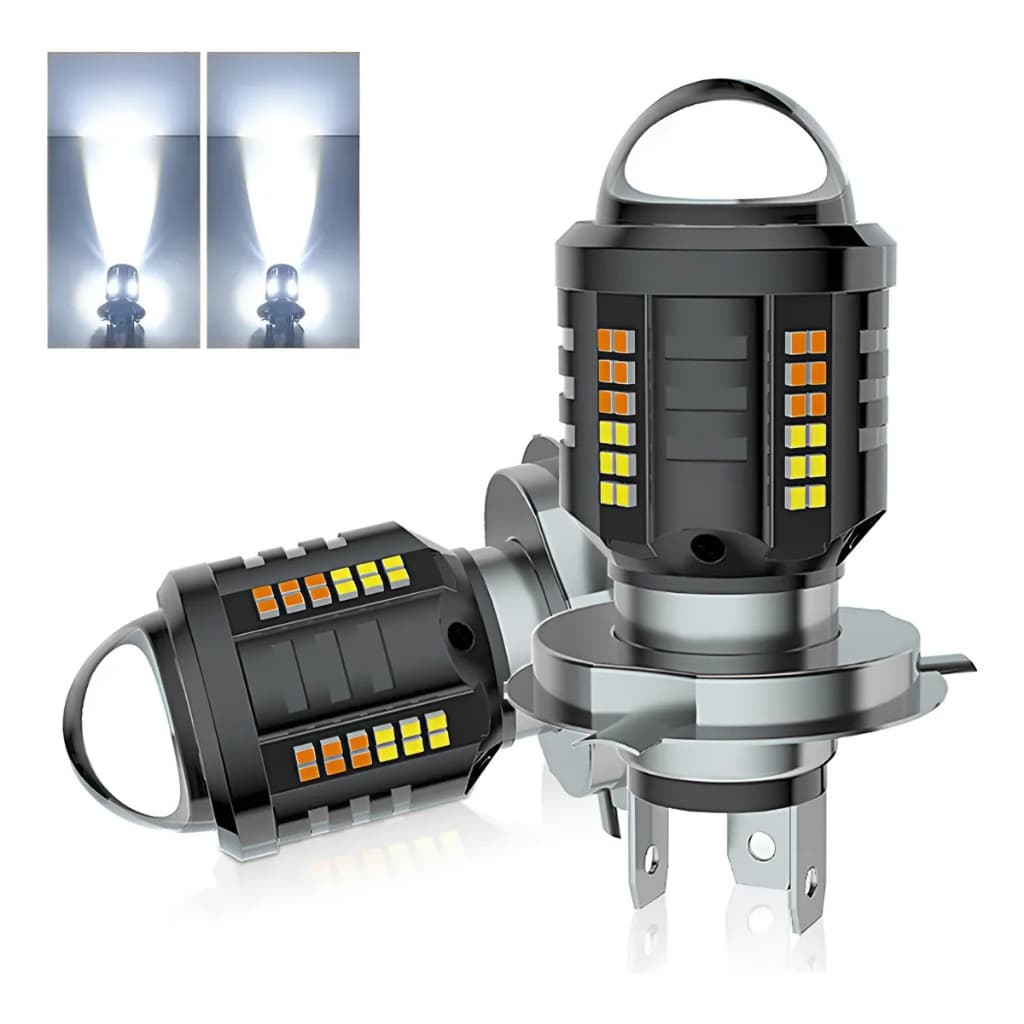 2pcs Lampada Led 6500k H4 Projetor 360º Moto Carro Un H4