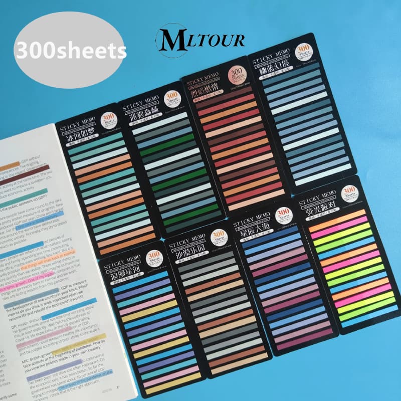 300 folhas Ultra-finas transparentes notas pegajosas etiqueta de índice pegajoso adesivos coloridos de alta aparência