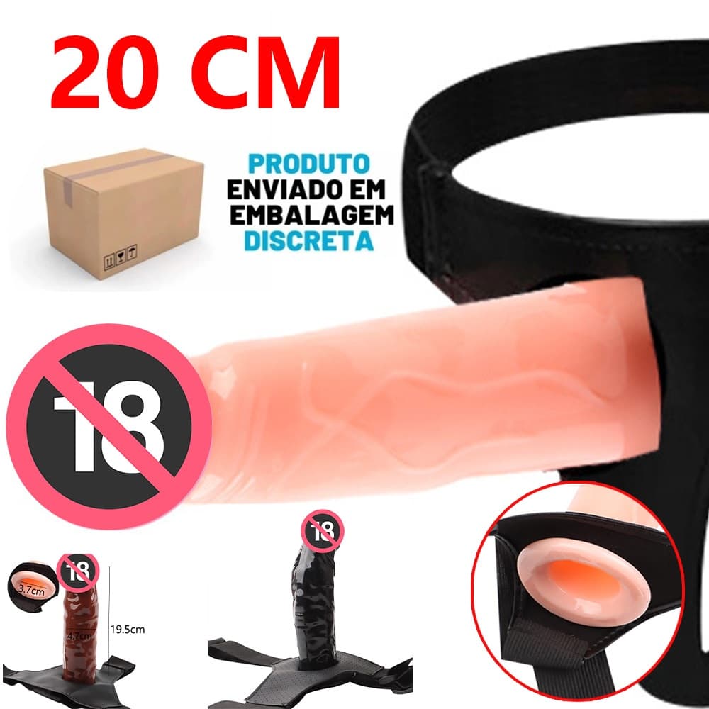 Cinto Peniano Com Grande Pênis Ameado 20cm X 4,6cm Sex Shop