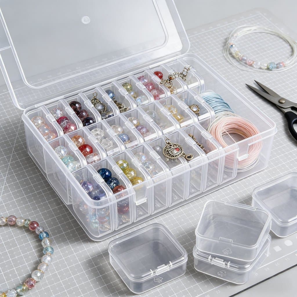 Caixa Organizadora com 30 potinhos Organizador para acessórios, Acessórios , Estojo De Brincos