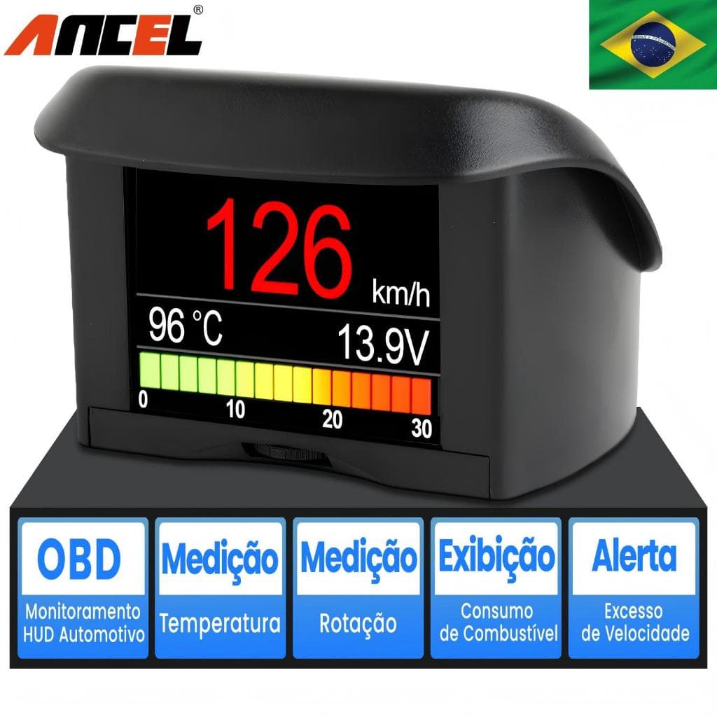 Ancel A202 Automotivo Digital Head-Up Display OBD2 Scanner Tacômetro Medidor De Consumo De Combustível