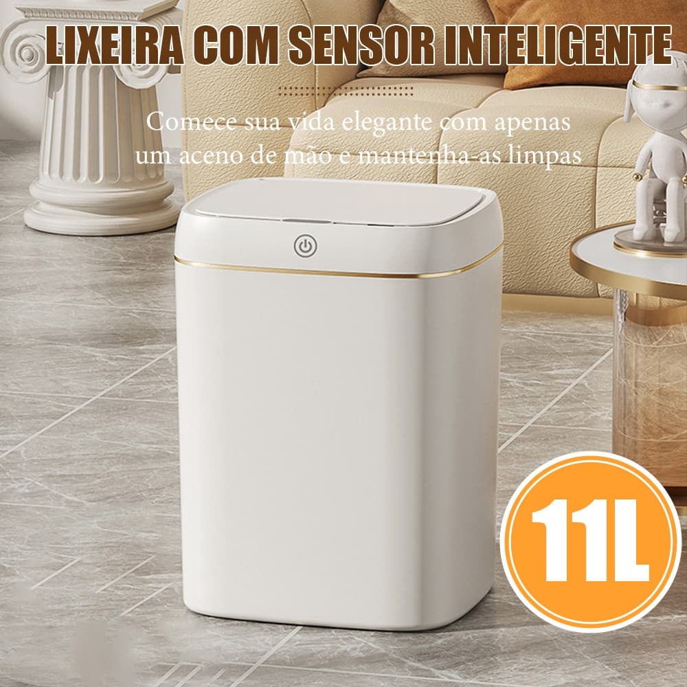 USB Lixeira Inteligente 11L/14L/15L Sensor Automático De Carregamento 3 Modos Para Cozinha Banheiro