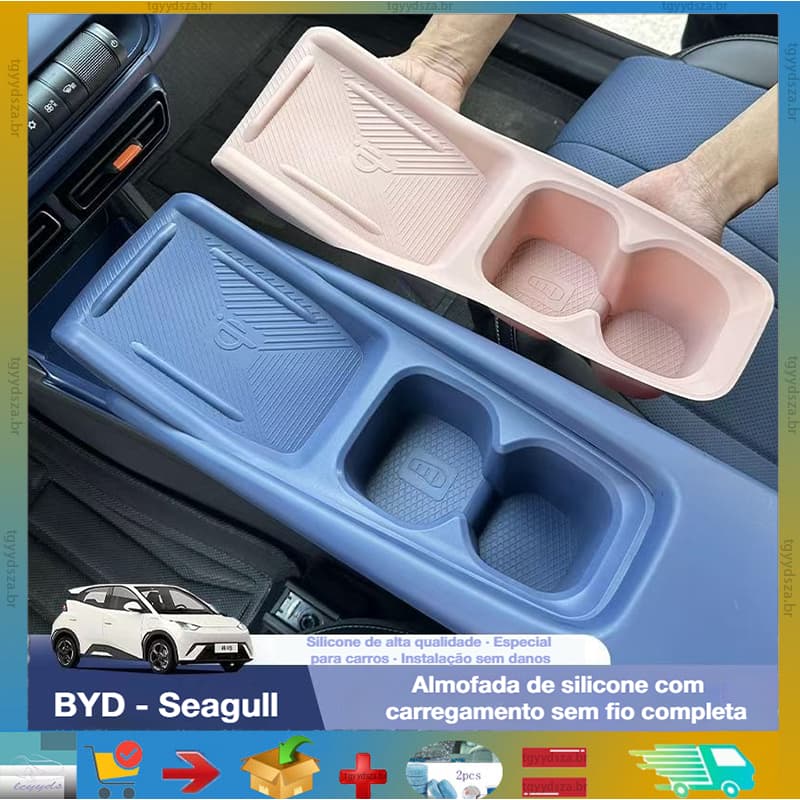 BYD Seagull/Dolphin Mini almofada de carregamento sem fio, porta-copos de Silicone, almofada decorativa resistente a a