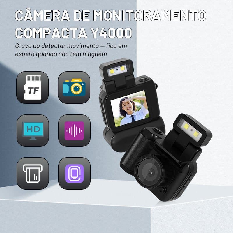 Y4000 HD 1080P Mini Câmera De Bolso Portátil Com Tela LCD , Flash Digital , Gravador De Vídeo , Estudante , Pequena , Fi