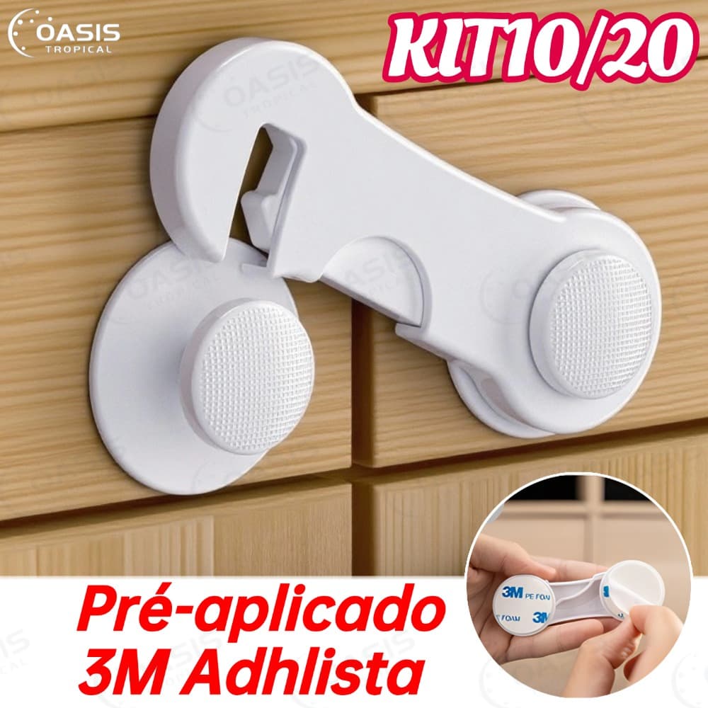 10/20 Trava De Gaveta Armário Porta Segurança Proteção Bebe Trava Protetor Criança Adesivo 3M