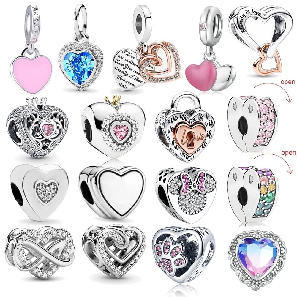 Jóias Amuletos Prata Diamantes 925 Pulseira Posicionamento Fivela Cruz Cabide Contas Podem Abrir