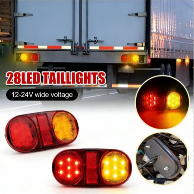 Par Lanterna Led Traseira Carretinha Reboque Carreta 12v 7w