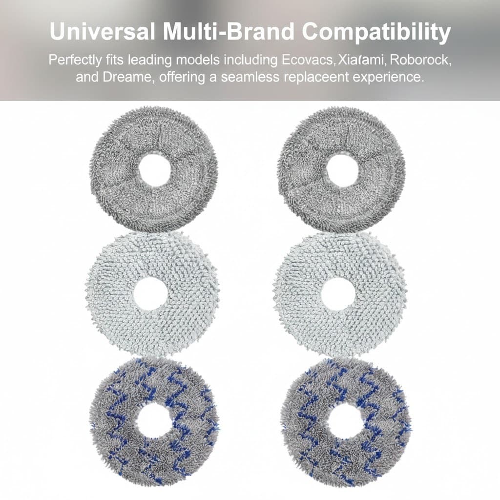 Almofadas Universais Para Esfregão A Vácuo Robô-Compatíveis Com Modelos Ecovacs/Xiaomi/Roborock/Dreame Manutenção De Lim