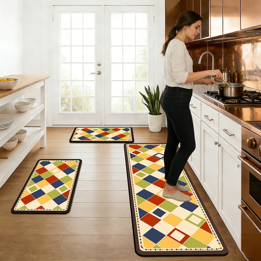 Mata de cozinha de tapete de piso de 3 peças combinação de mat á de piso de 90cm * 34cm