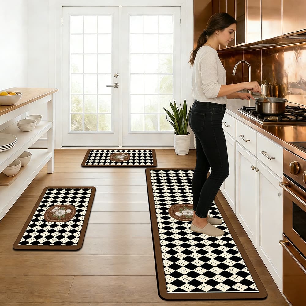 tapetes cozinha 3 peças – moderno, antiderrapante e econômico tamanho：90cm*34cm/60cm*34cm