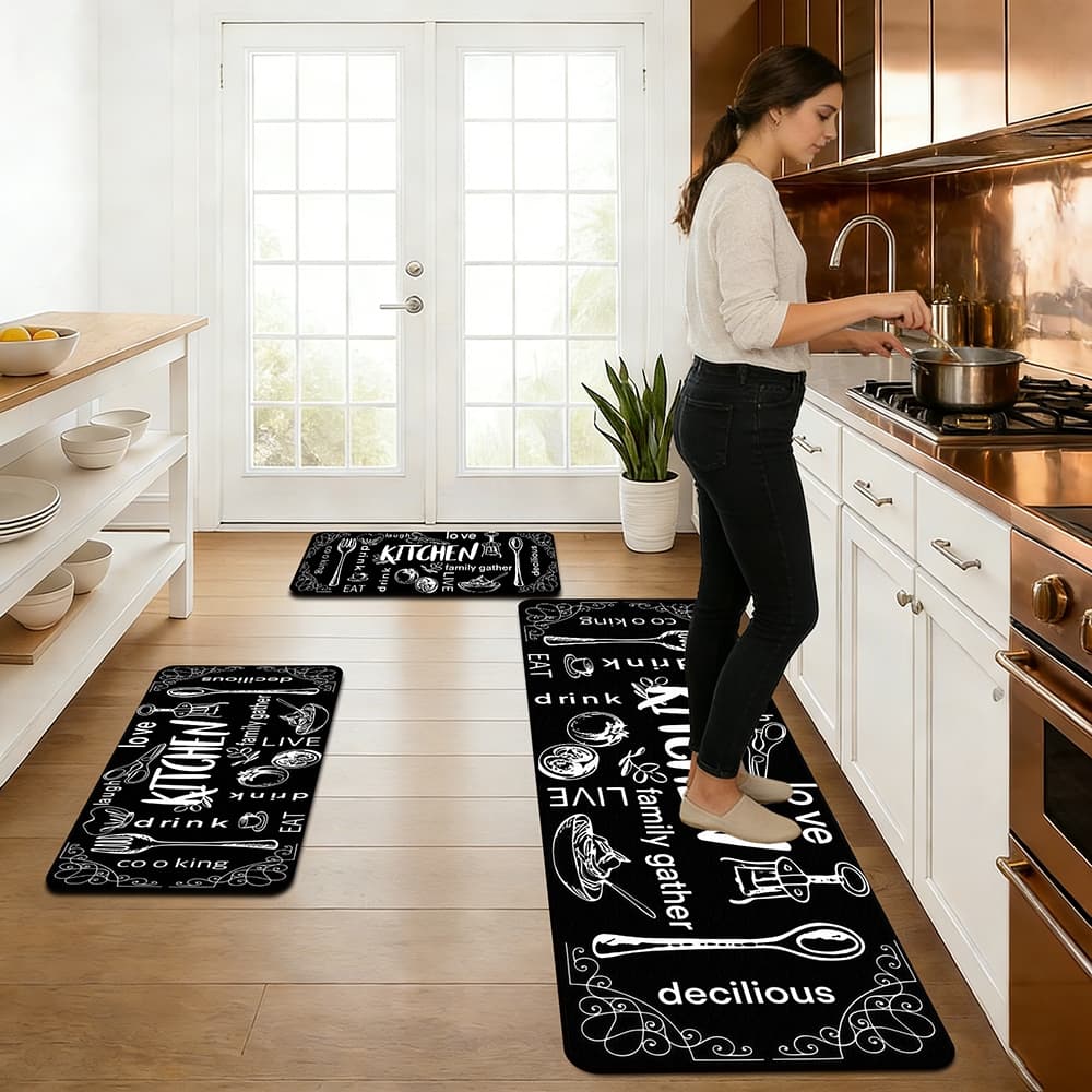 material de borracha anti-deslizante do tapete da cozinha inclui 90 * 34+60 * 34+60 * 34