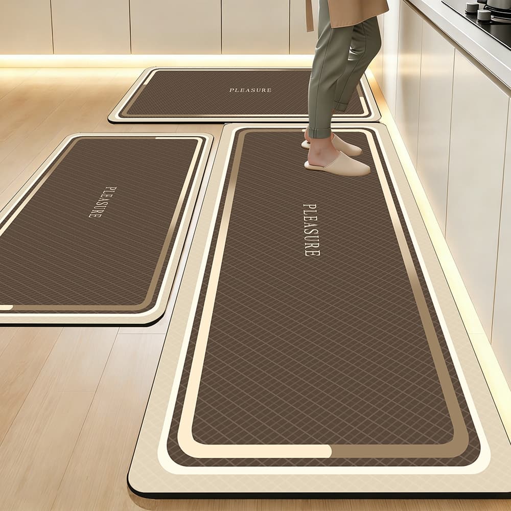 Kit 3 Tapetes de Cozinha - Super Absorvente Secagem Rápida Fácil de Lavar e Antiderrapante