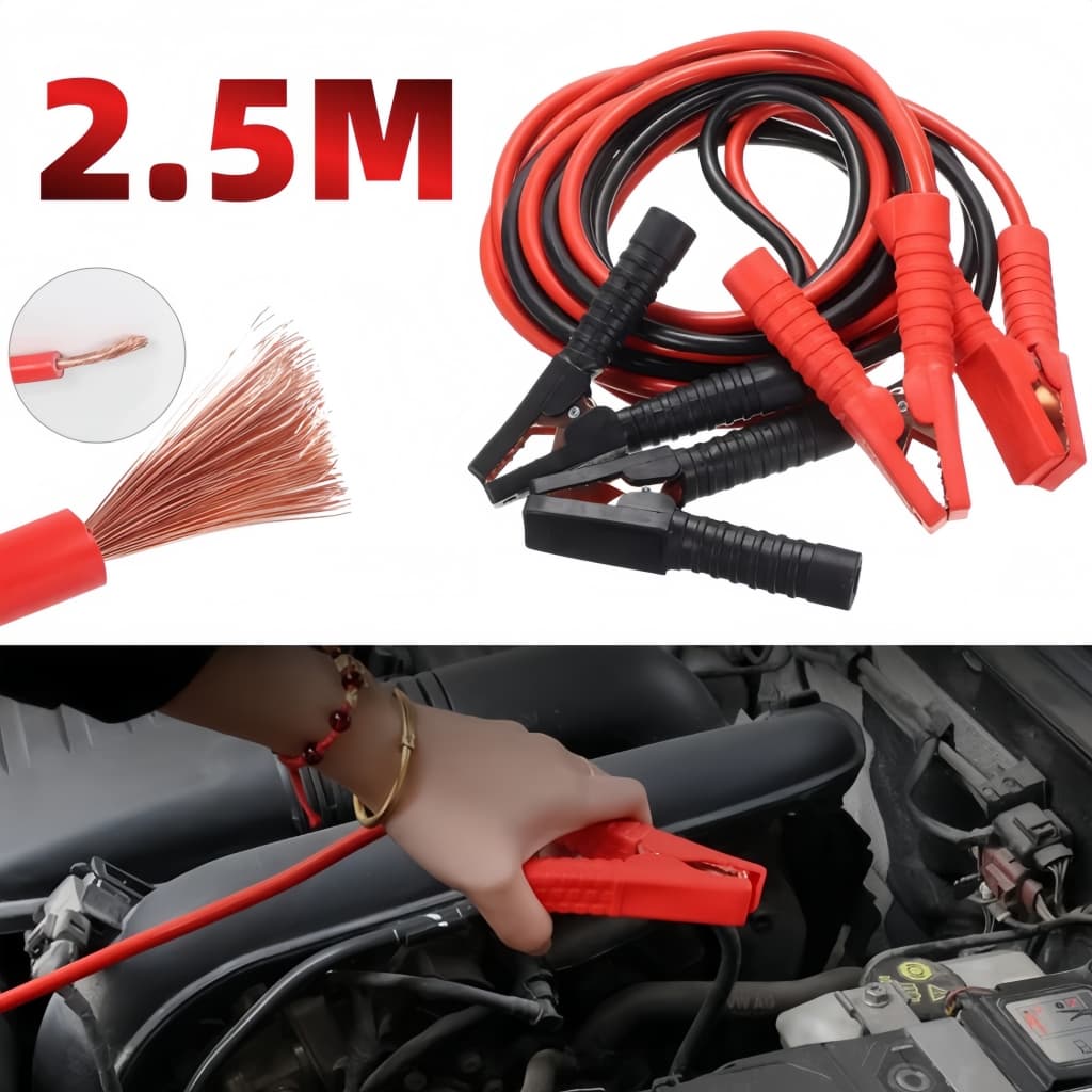 Cabo Chupeta Carregador Bateria 1.000 ou 2.000 Amperes Carro Caminhao Moto 2.5m