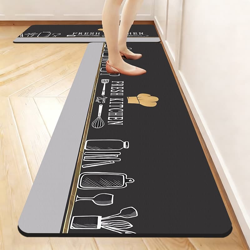 Kit 2 Tapetes de Cozinha Premium - Antiderrapante, Alta Absorção e Secagem Rápida 120x34cm + 60x34cm