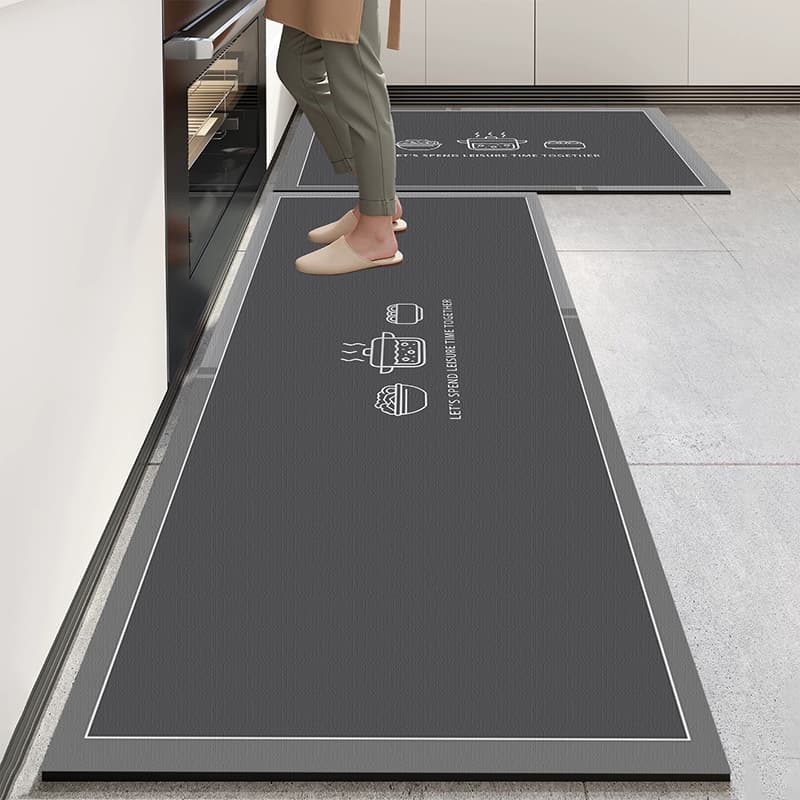 Kit 2 Tapete Jogo Passadeira Cozinha Pia Antiderrapante Emborrachada atras 2 Peças