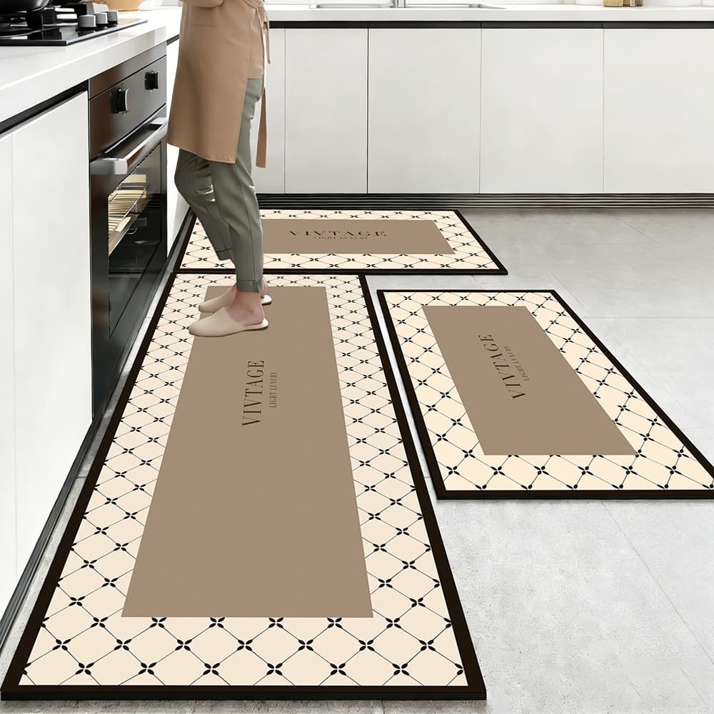 Kit 3 Tapetes de Cozinha - Super Absorvente Secagem Rápida Fácil de Lavar e Antiderrapante
