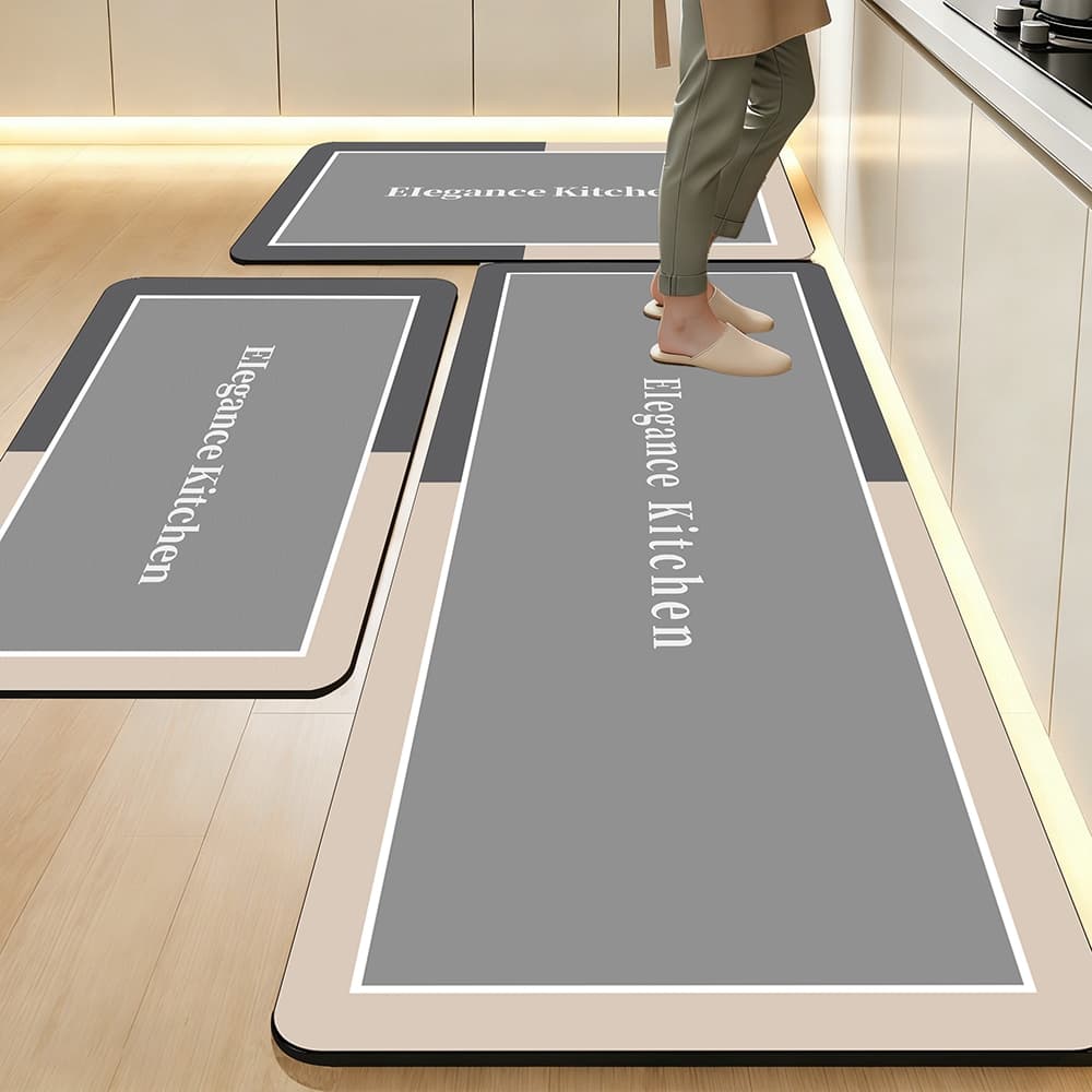 Kit 3 Tapetes de Cozinha Tamanho Grande - Borracha Antiderrapante, Super Absorvente e Fácil de Limpar 160x50+80x50+80x50