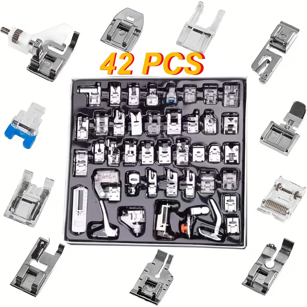 Kit 32/42 Calcadores para Máquinas de Costura Domésticas