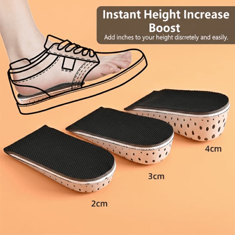 Palmilha De Aumento De Altura , Espuma Respirável , Inserções De Elevação De Calcanhar , Almofadas Sapato , Aderência Pa