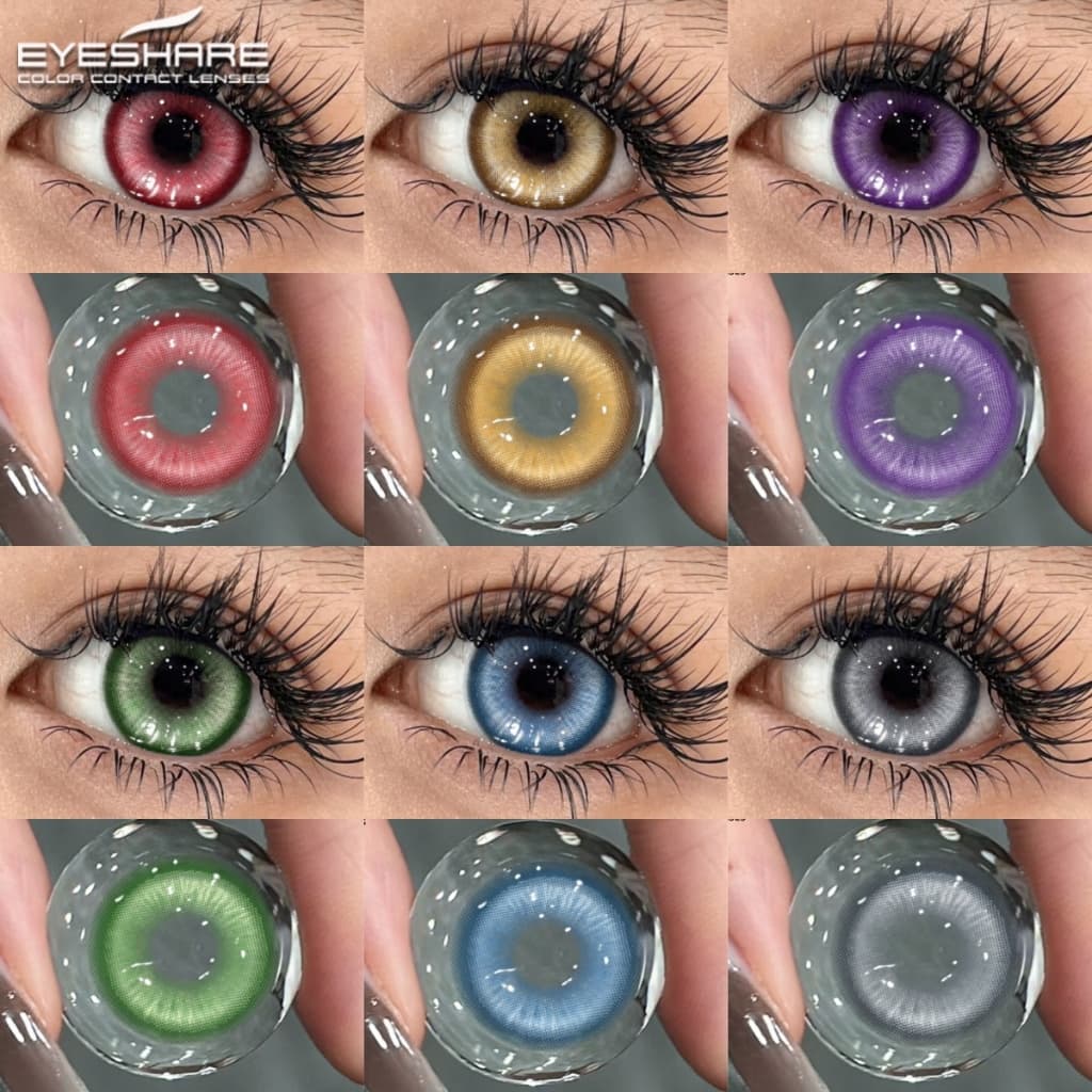 Eyeshare 2 Peças New Madrid Cosplay Lente De Contato Colorida Roxo Azul Rosa Verde De 0.00 Graus