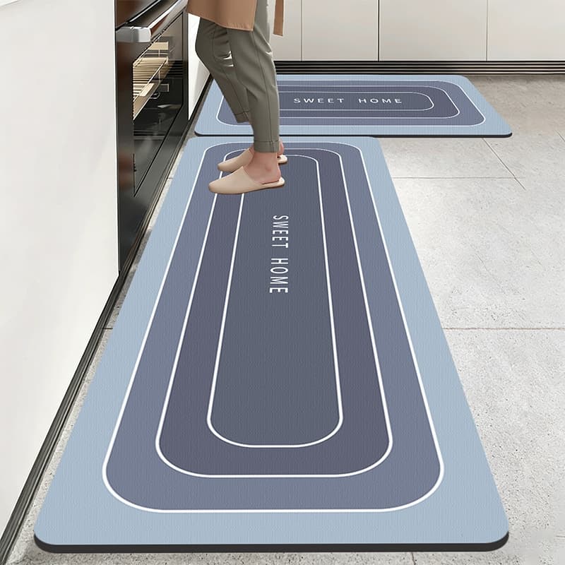 Passadeira Emborrachada Para Cozinha com 2 Peças 120x40cm+60x40cm