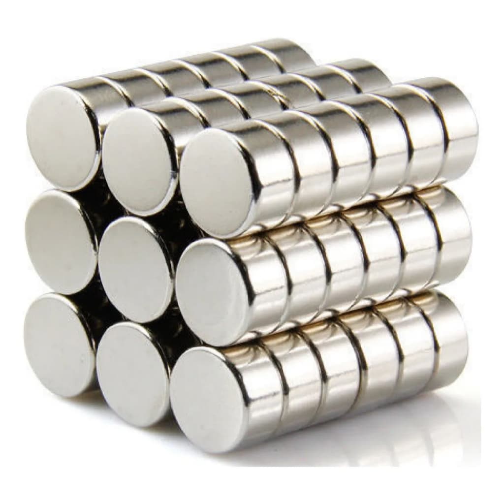 Disco Super Ímãs De Neodímio 10x5 mm Suporta 2.7 kg 30 Unidades