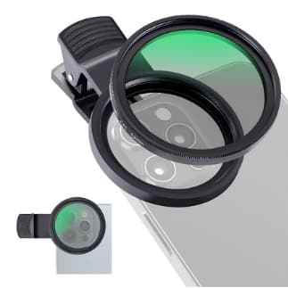 Kit 52mm Filtro Cpl Lente Polarizador Para Celular Clipe Anti Reflexo Com Estojo