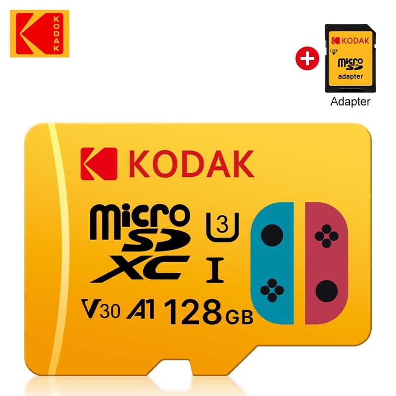 Cartão Kodak Micro Sd U3 V30 4k C10 Tf Alto 128gb 256gb Com Adaptador Microsd Velocidade Sdxc 512gb