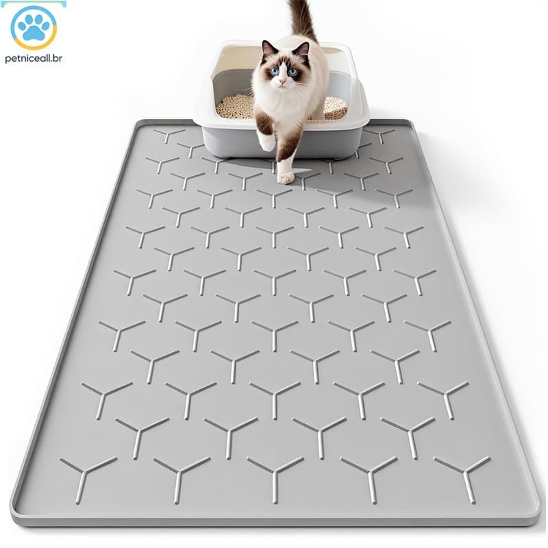 Tapete de Silicone para animais de estimação de tamanho grande ・ Design à prova d'água ・ Adequado para caixa de areia pa