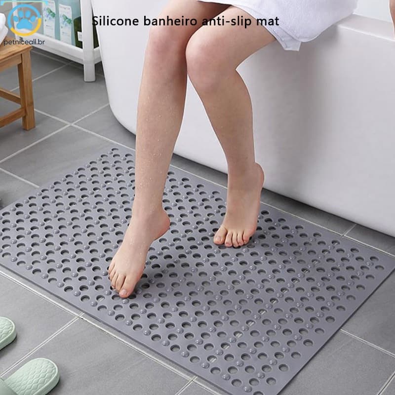 Tapete de banheiro antiderrapante, tapete de massagem para pés de banheiro, ventosa, drenagem antiderrapante e rápida-36