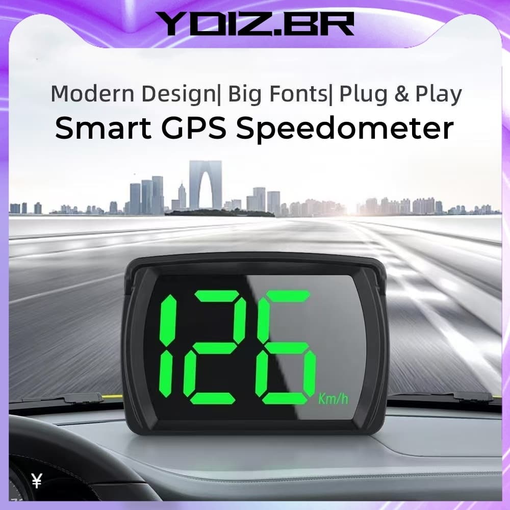 Velocímetro GPS Digital HUD Para Carro Velocímetro Inteligente Com Tela LCD HD Adequado Para Todos Os Carros E Ônibus