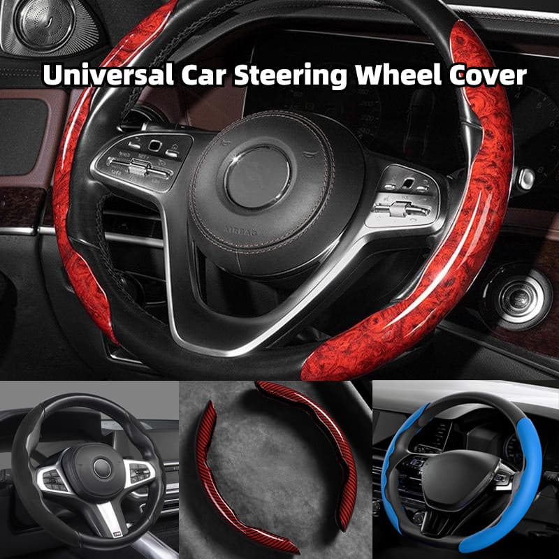 Capa Universal Para Volante De Carro Antiderrapante De Madeira Grão Protetor De Acessórios Interiores Adequados Todas As Estações