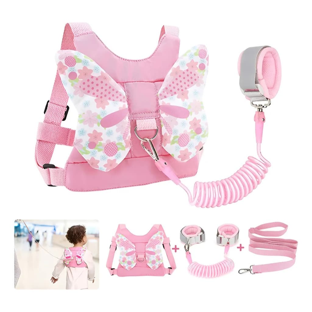 Kit 3 Coleira Mochila Infantil, Guia Segurança, Anti Perda Roxo