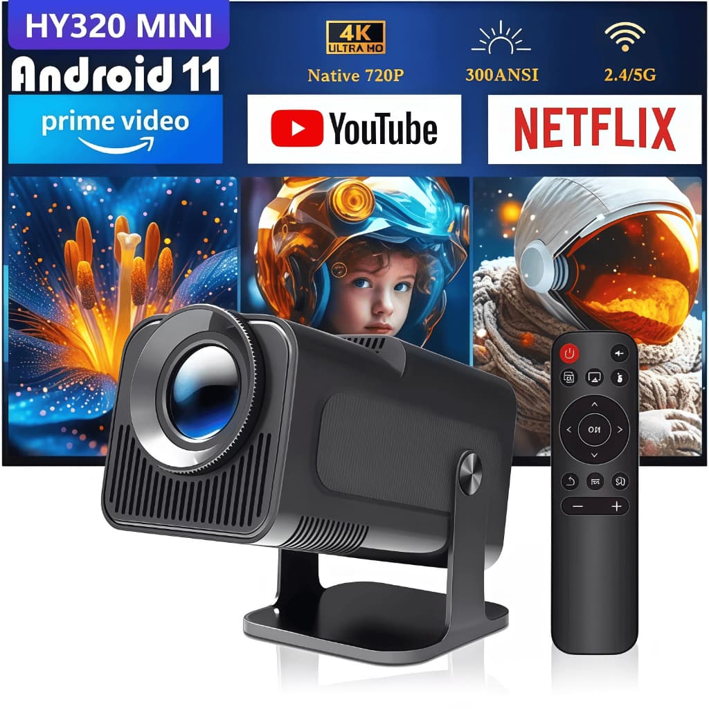 Atualizado Projetor Smart HY320 Android Full HD 1920x1080 Bluetooth Wi-fi