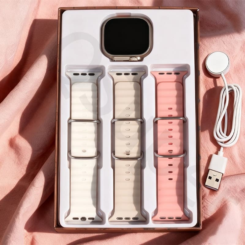 kit 3 Em 1 Relógio Inteligente AMOLCD Digital Feminino Smartwatch Calculadora , 2.02 " HD Masculino Chamada Bluetooth