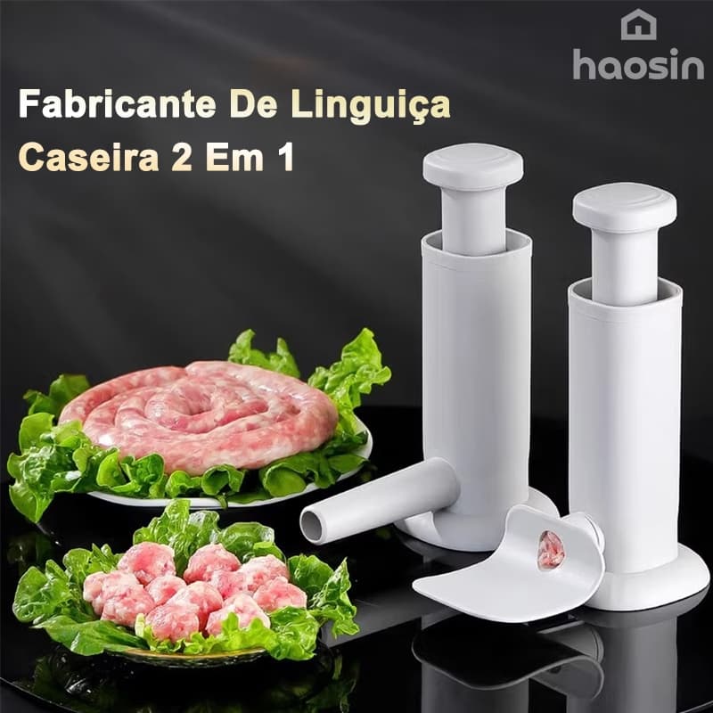 Haosin Fabricante De Linguiça Caseira 2 Em 1 Com Tubo De Recheio Manual Máquina De Enchimento Rápido