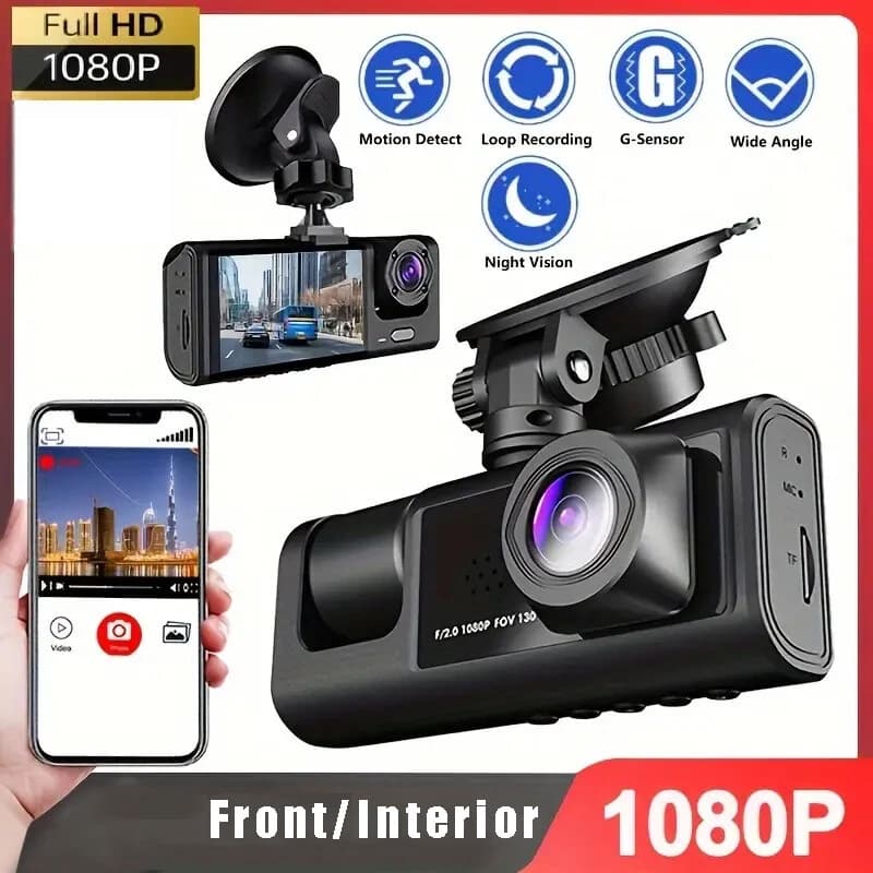 Gravação De Espelho Retrovisor Lente Dupla De 64GB Monitoramento De Carro HD 1080P Dianteira E Traseira