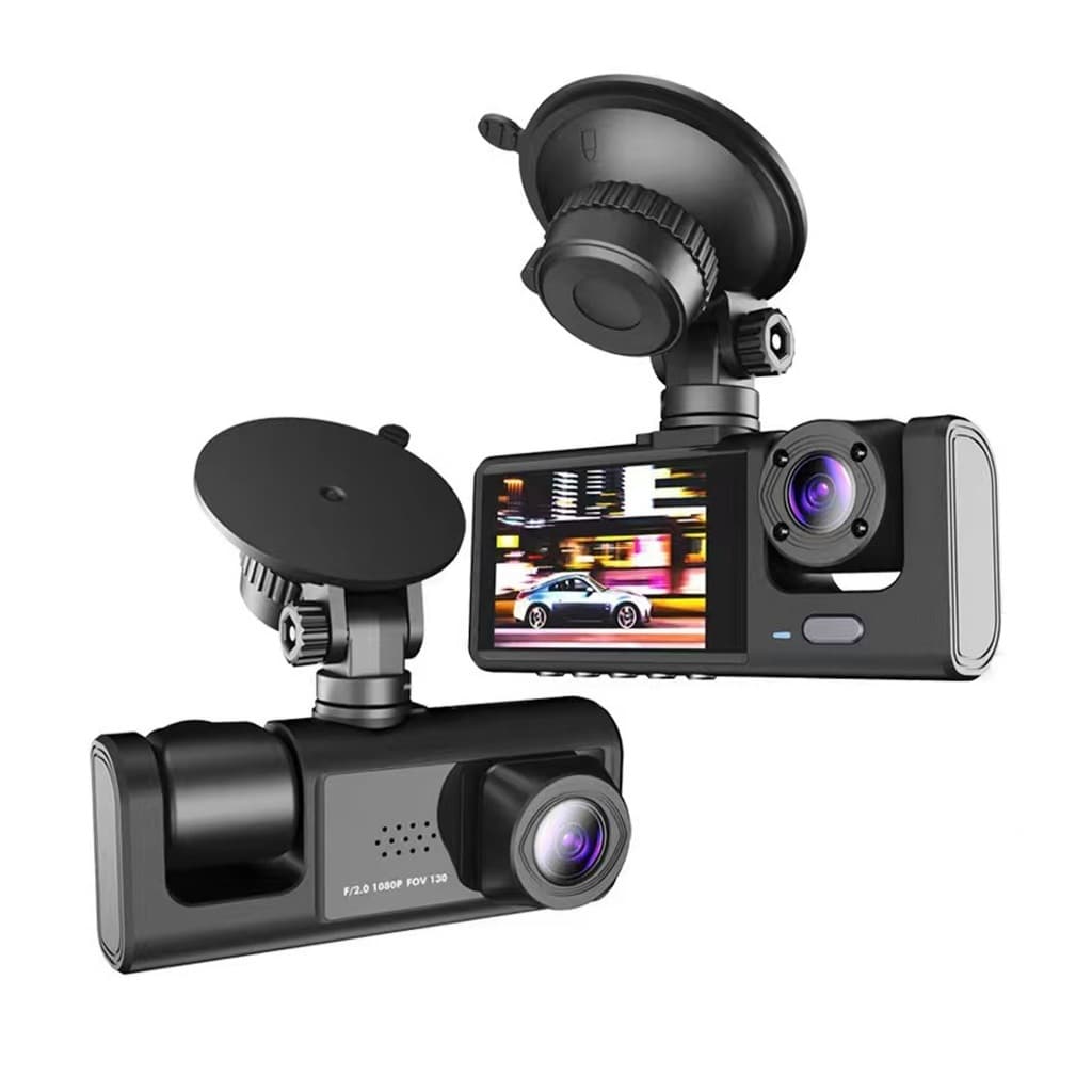 Dash Cam com Tela 2 Polegadas Dupla Lente Frontal/Interna para Monitoramento de Estacionamento e Visão Noturna