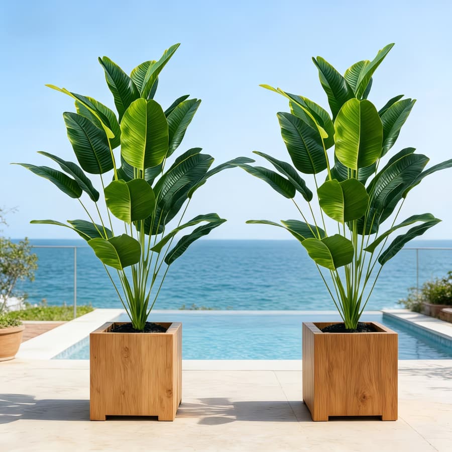 Muda de Bananeira Artificial Extra Grande 120cm, planta decorativa de alta qualidade para interior/exterior